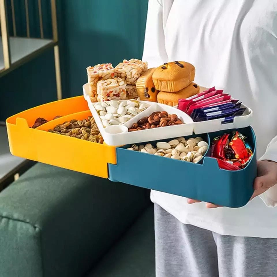 2 Layer Candy Box, Nut Case Snack Storage Box, Dessert Fruit Plate Tray 2 Layer Candy Box, Nut Case Snack Storage Box, Dessert Fruit Plate Tray